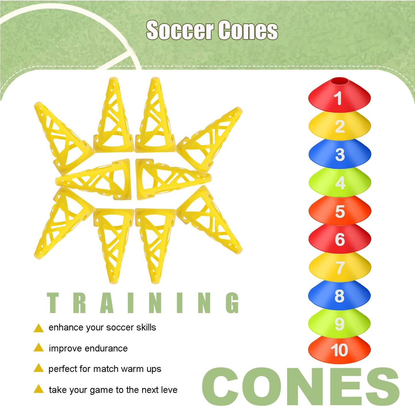 Agility Ladder & Speed Hurdles Soccer Training Equipment Kit Football Training| Footwork Drills | Cones Goalkeeper Practice Equipment for Kids Youth Adult