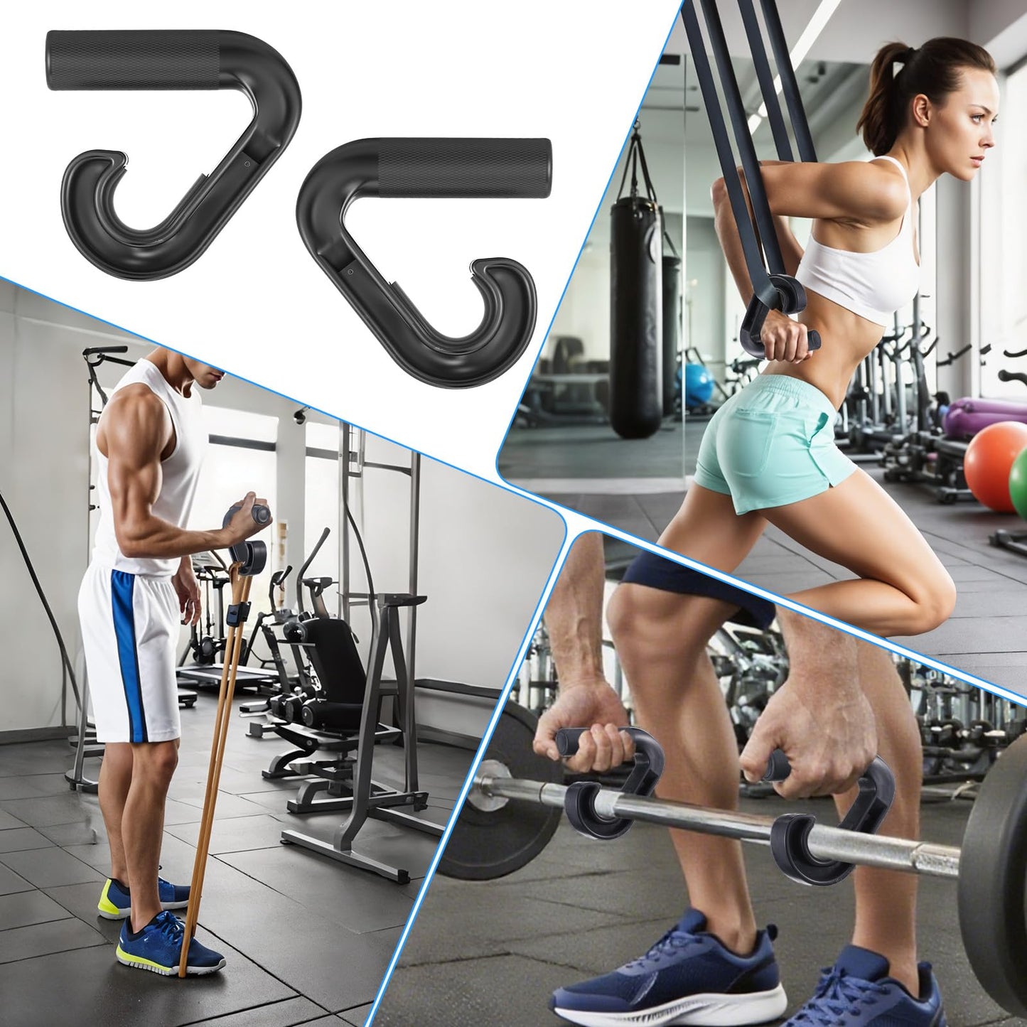Pafeooui Neutral Grip Pull Up Handles (2-Pack) – Heavy Duty Nylon Handles for Pull-Ups, Deadlifts & Resistance Bands, 800LB Capacity, Non-Slip Ergonomic Grips – Gym & Home Workout Accessories