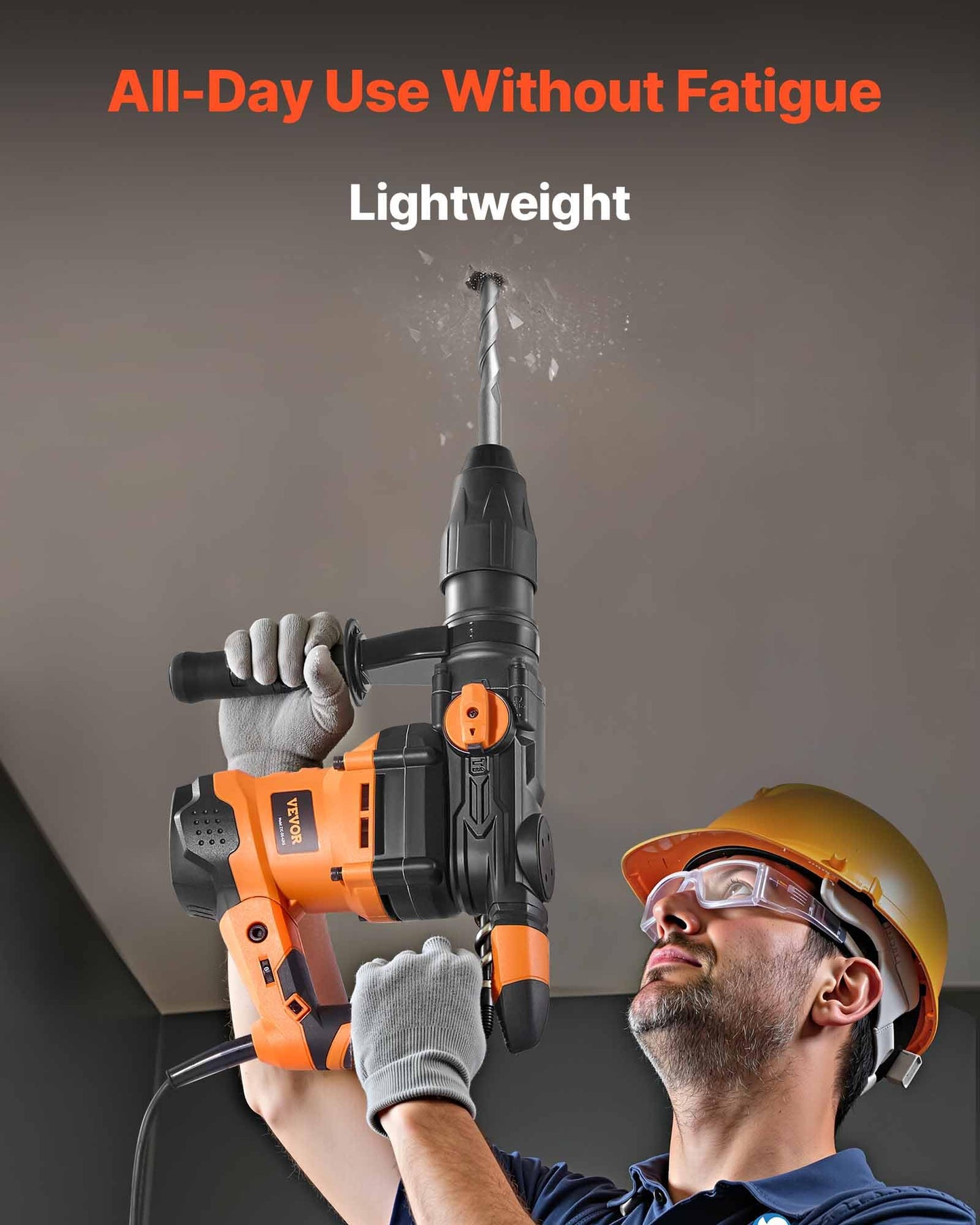 VEVOR 1-9/16 Inch SDS-Max Rotary Hammer Drill, 13Amp Corded Drills, Heavy Duty Chipping Hammers w/Vibration Control & Safety Clutch, Electric Demolition Hammers Variable Speed, Power Tool For Concrete