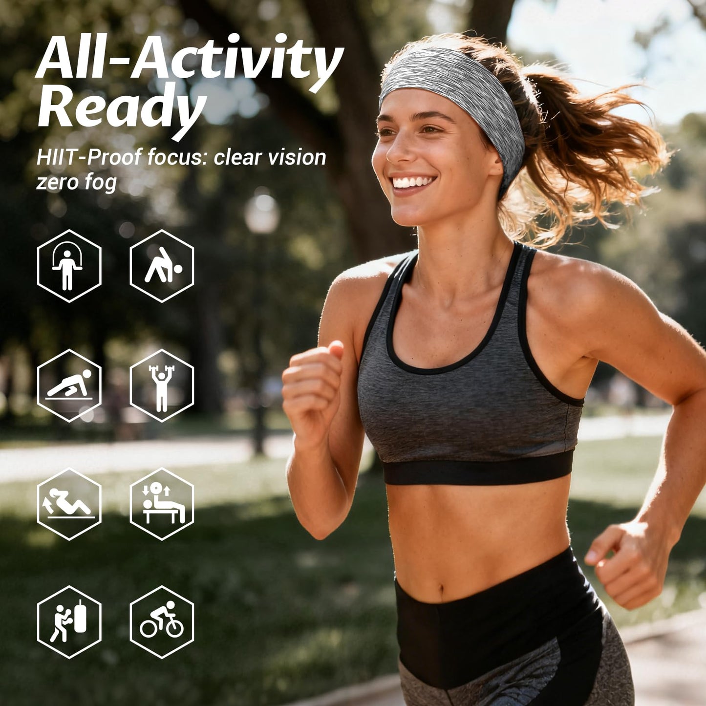 Loiluliy Workout Headbands for Women & Men, 6 Pack Non-Slip Wide Sweatbands - Thick Soft Elastic Hair Bands Accessories for Gym, Yoga, Running and Everyday Fashion