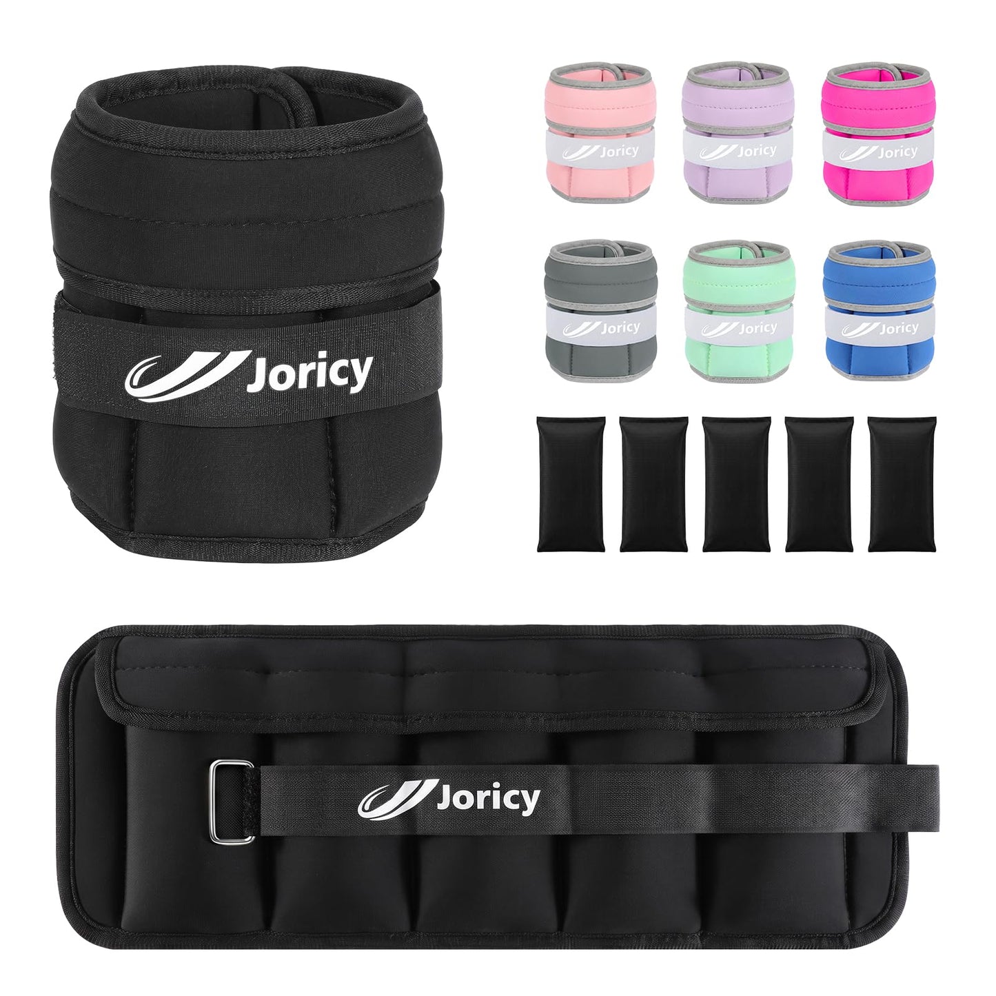 Adjustable Ankle Weights for Women Men 1/2/3/4/5/6/8/10/12/20 LBS 1 Pair Wrist Leg Arm Weights with Removable Weight, Strength Training Weight for Jogging, Walking, Running, Fitness (black, 3lbs Pair (1.5lb Each Weight))