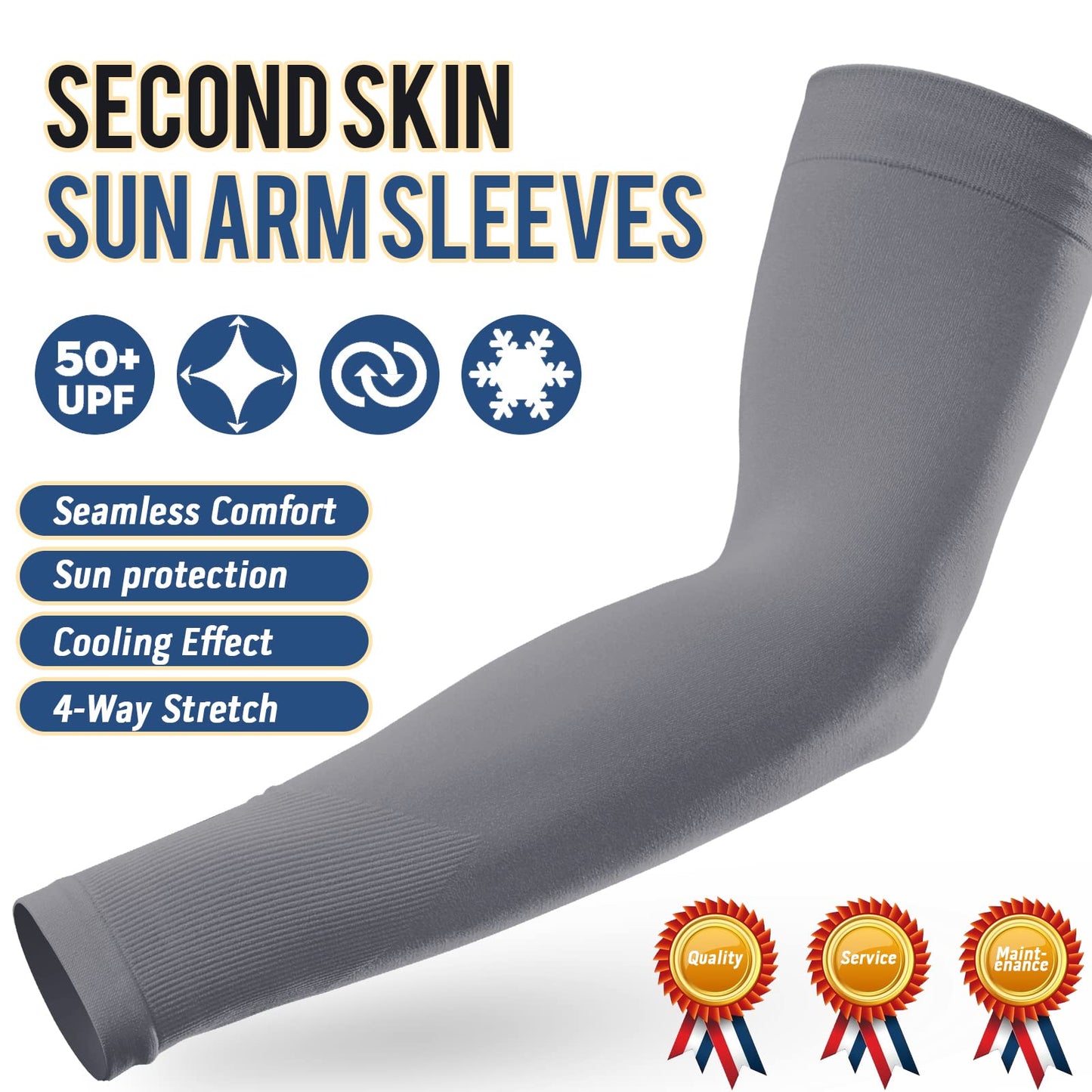 GOUNOD Sun Protection Cooling Arm Sleeves with Thumb Holes - Gardening Outdoors Sports Workouts Sunscreen Arm Sleeves