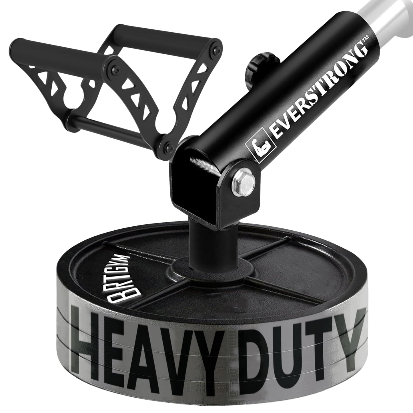 T Bar Row Attachment with V Bar Attachment Landmine Handle - 360 Swivel Landmine for Barbell Grips for Full-Body Workout in Home Gym - Small Spaces - Deadlifts, Squats, and More by EVERSTRONG