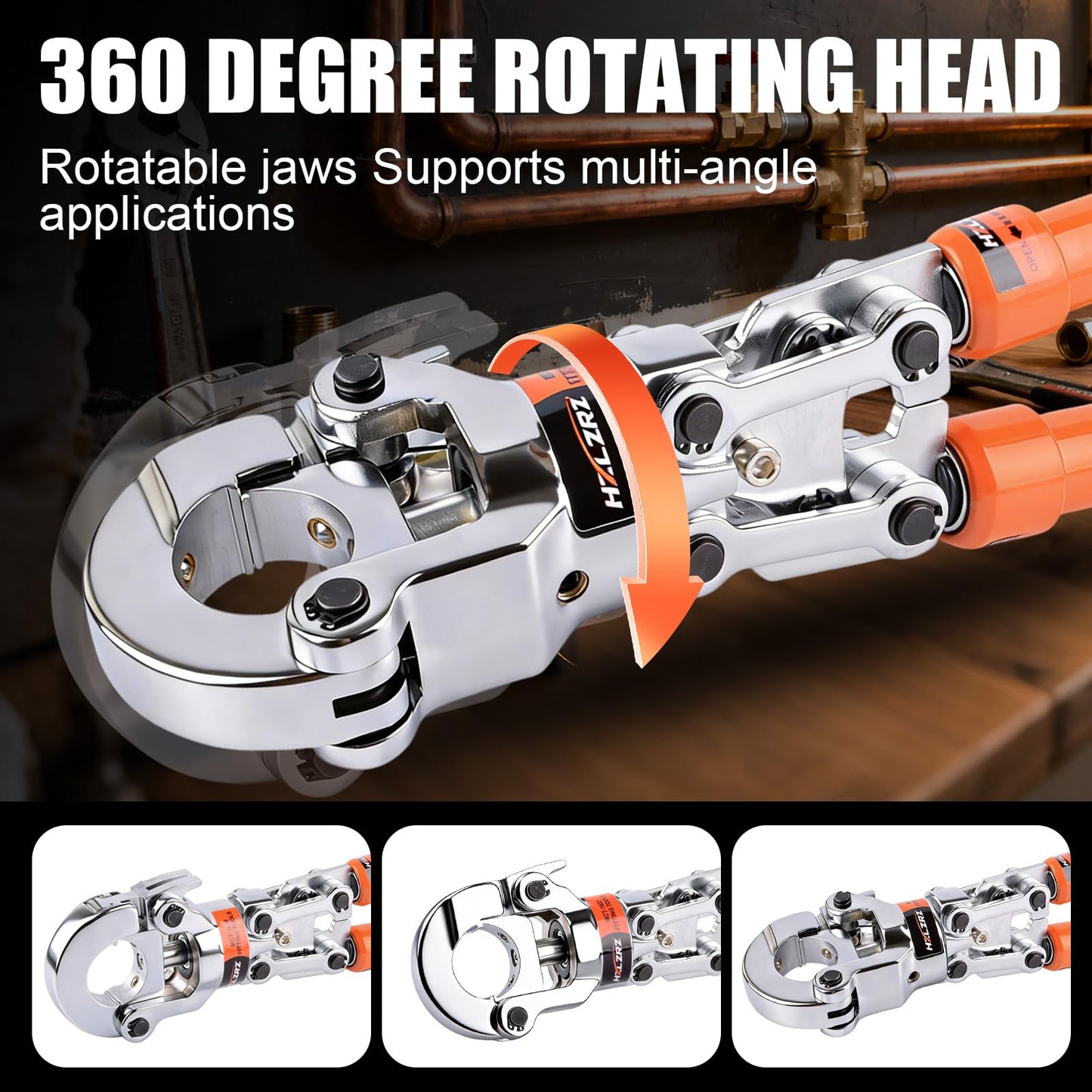 HZLZRZ Copper Pipe and F877 Stainless PEX Crimper Tool, 6-Die Pro Press Kit for 1/2" 3/4" 1" with Pipe Cutter, Dual-Use Handheld Crimping Tool for Plumbing (MCT-1632A)