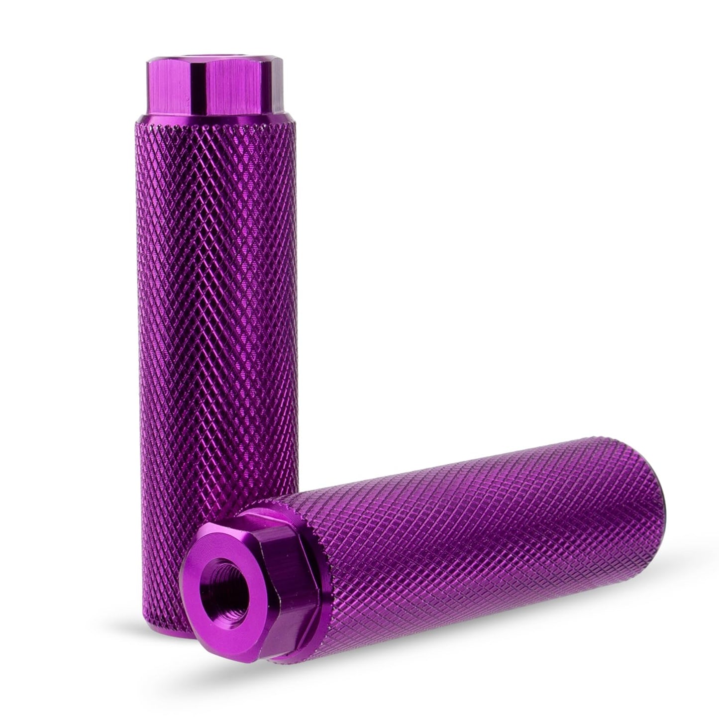 Shwsed Bike Pegs, Aluminum Anti-Skid BMX Bicycle Foot Pegs for Mountain Bike Cycling, Stunt Pegs Fit 3/8 inch Axles (Purple)
