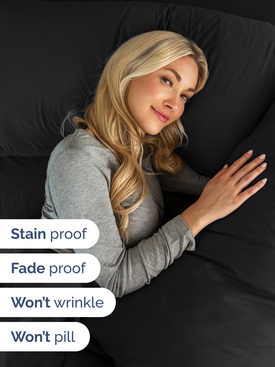 Skiennix Extra Deep King Sheet Set | 6-Piece Breathable Cooling Bedding - Luxurious, Soft, Wrinkle-Free - Black