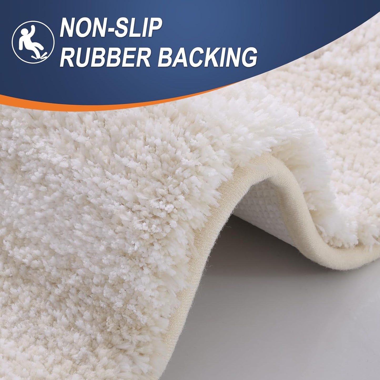 OLANLY Bathroom Runner Rug - Extra Soft Microfiber Mat with Rubber Backing | Quick Dry, Washable, 47x24, Light Beige