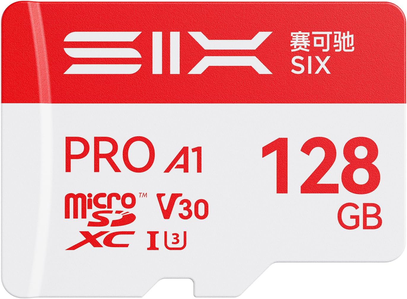 SIX M100 128GB 100MB/s A1, U3, V30 4K 128GB Micro SD Card Read Up to - Support UHD microSDXC Memory Card with Adapter