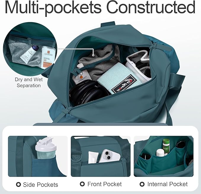 Small Gym Bag 14 inch for Women & Men Mini Gym Duffel Bag with Wet Compartment Waterproof Travel Duffle Bag for Sports Workout Dance