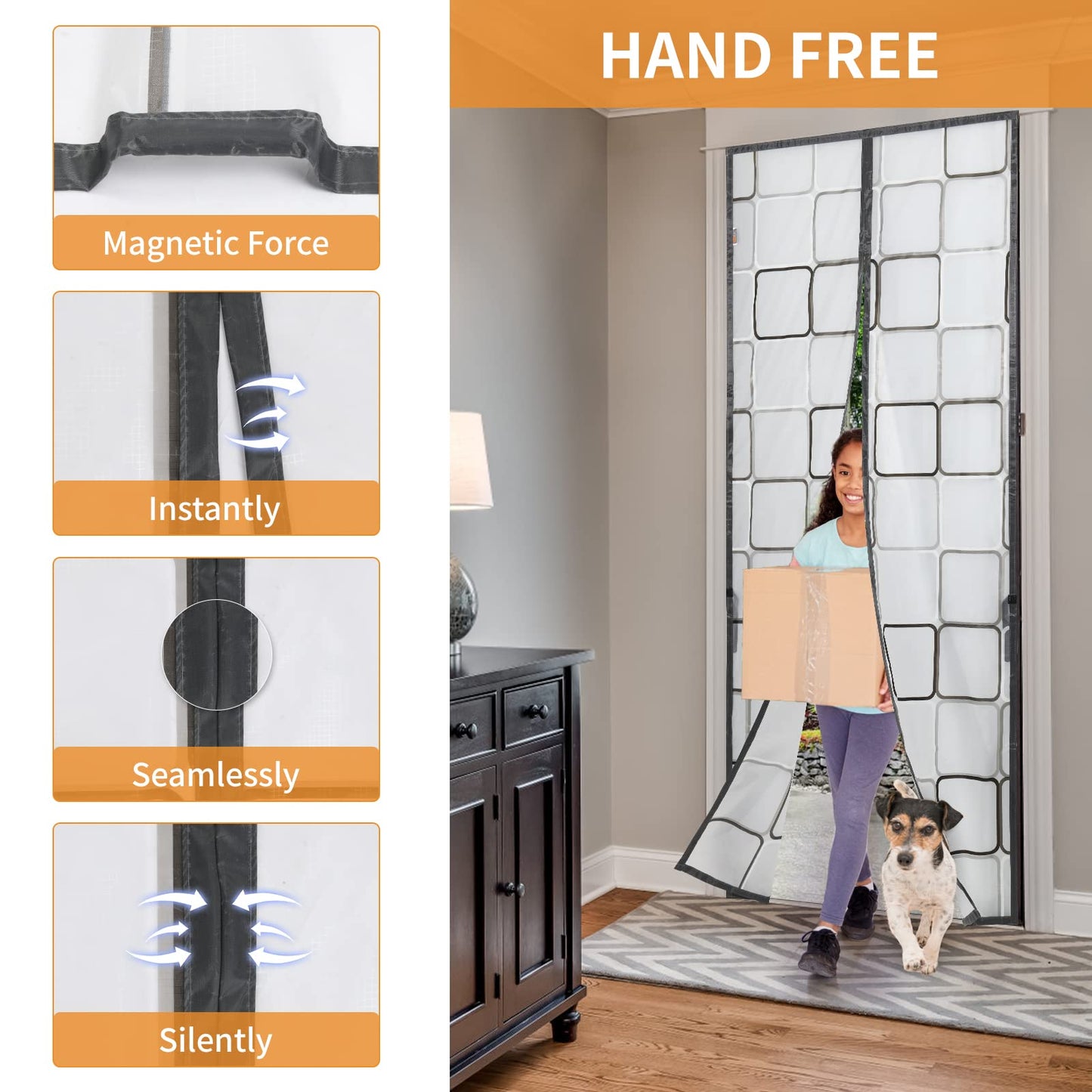Insulated Door Curtain Magnetic Thermal - 36x82 inch Insulated Door Cover for Winter Doorways Keep Cold/Heat Out Stop Wind Self-Closing for Air Conditioner Room, Kitchen, Bedroom, Back Door, Living
