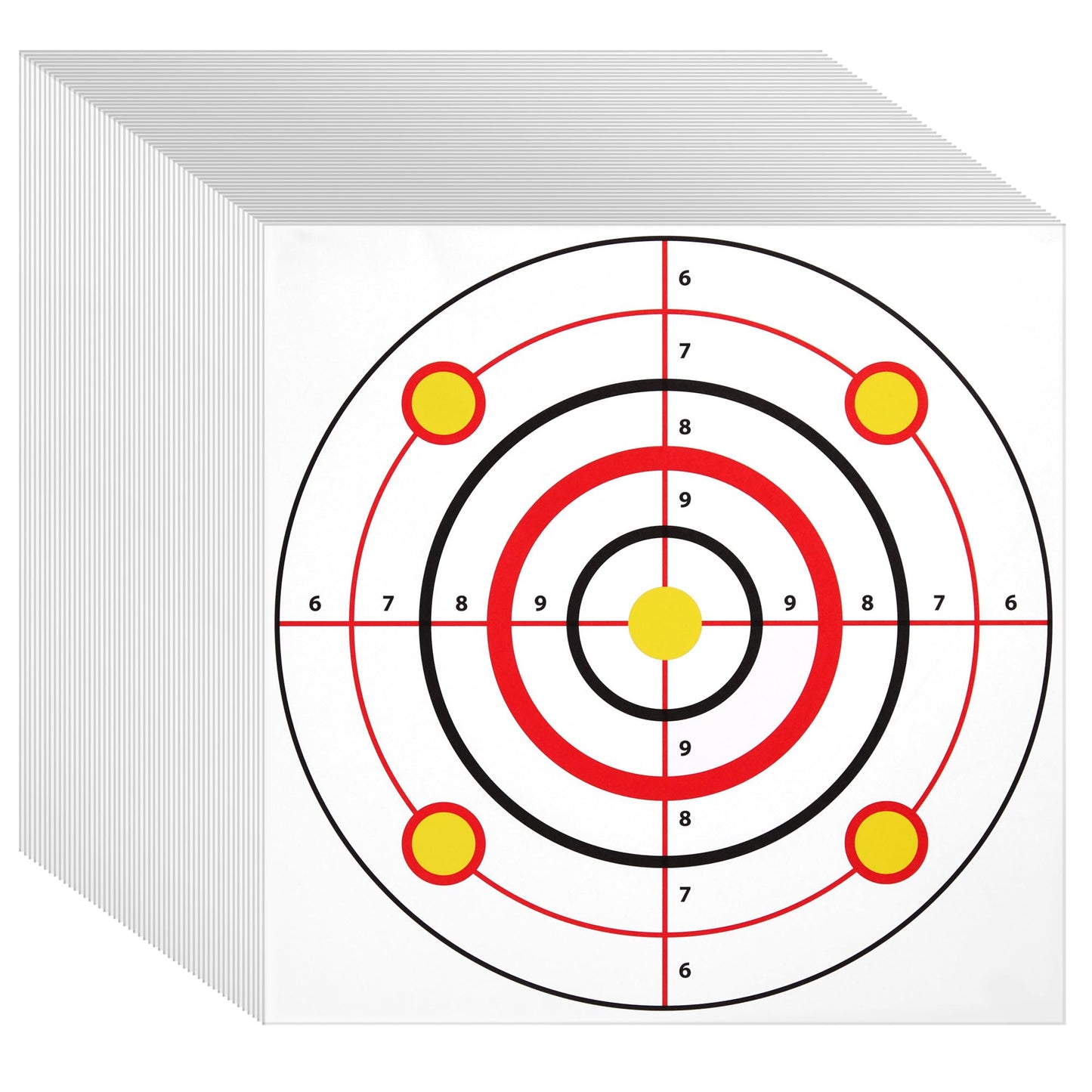 Juvale Paper Shooting Targets - High-Visibility Bullseye for Archery Accessories - Indoor & Outdoor Use with Paper Targets - Versatile Shooting Accessories - 11 x 11 in - Pack of 50