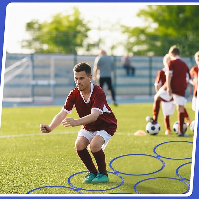 Shappy 50 Pcs Agility Rings with Storage Bags 15 Inch Agility Training Rings Hoop Exercise Ring Plastic Speed Rings Jumping Hoops for Sports Soccer Football Gymnastics Practice Games
