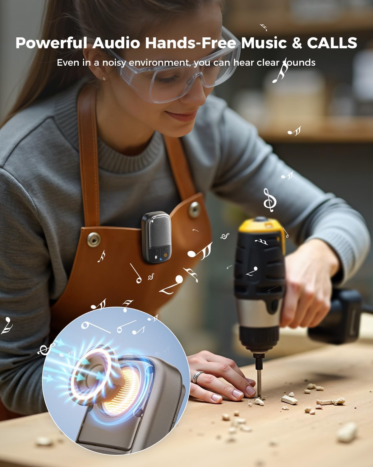 SUPERONE 2026 IPX7 30H Upgrade Wearable Bluetooth Speaker with Voice Assistant & Mic, Waterproof Clip-on Portable