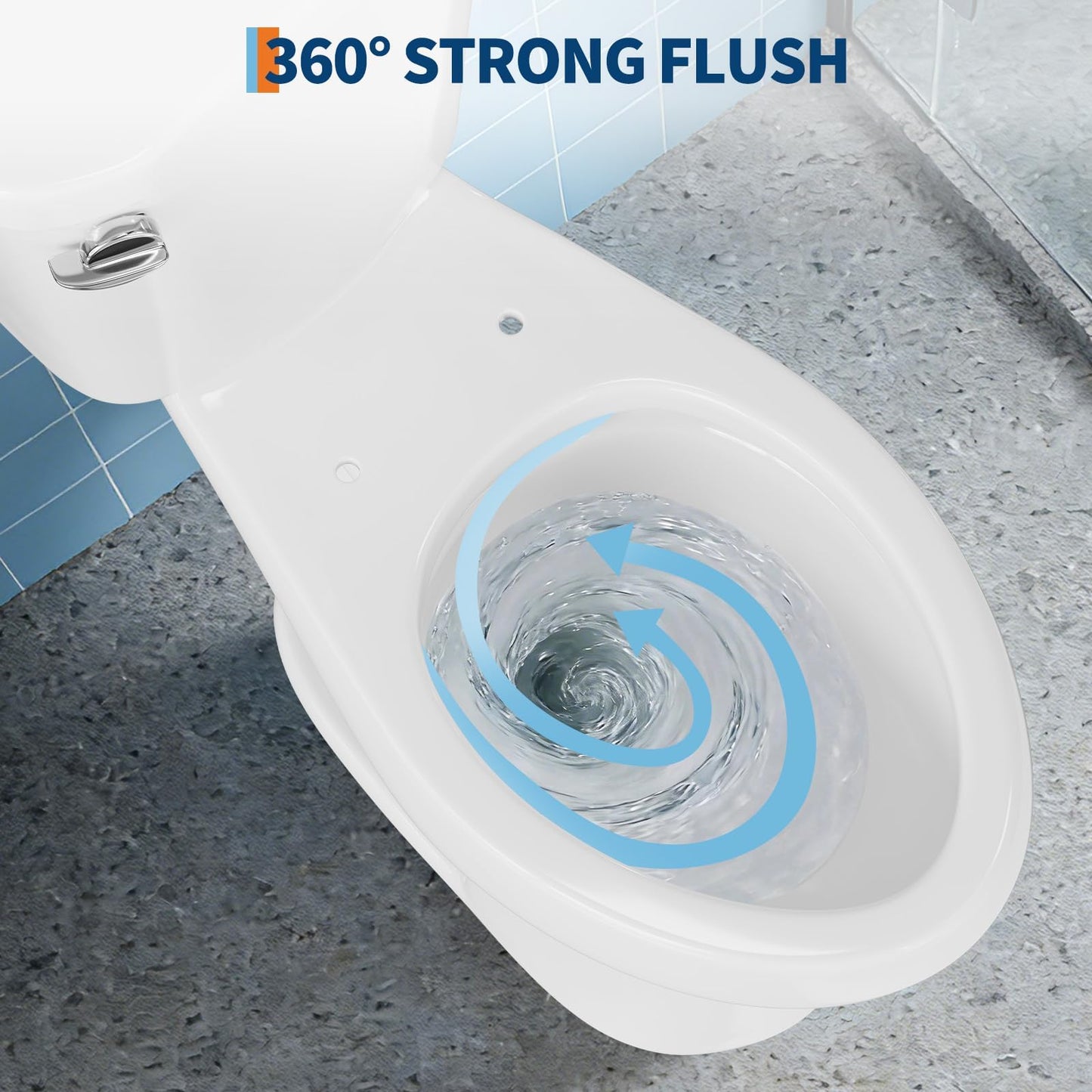 ADA Height 21" Elongated Toilet Bowl Only – Single Side Handle, Upgraded Power Flush, Includes Internal Tank Parts, No Seat Included