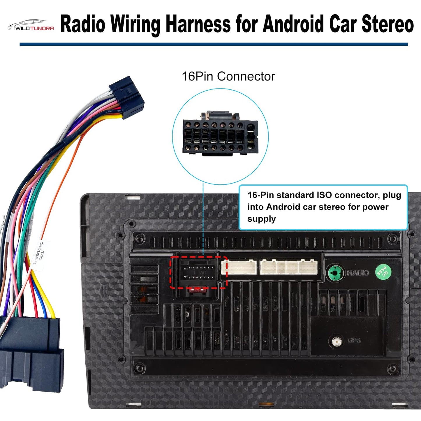 16Pin 2011-2020 16Pin F150 250 350 450 550 ISO Aftermarket Radio Harness Adapter for Ford with Radio Antenna Adapter