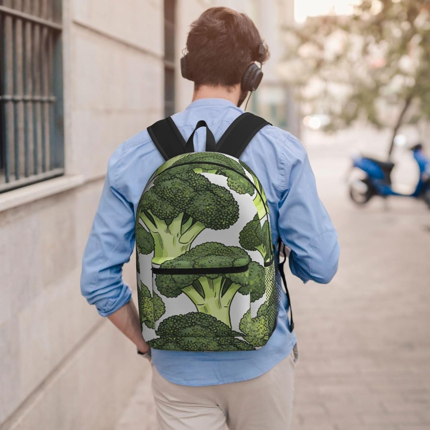 Zelinge Backpack Backpacks 17 Inches Cartoon Broccoli Travel For Men Women Travel Laptop Bag Tall