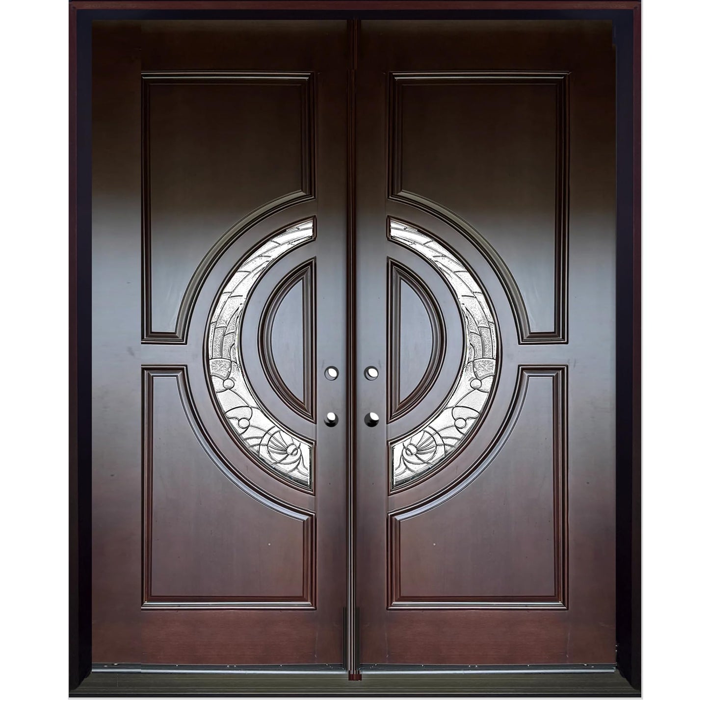 BGW-M580E-73 1/4" X 97" X 5 1/4" R/H Prehung Entry Front Door with Brickmould and Both Doors are Active.