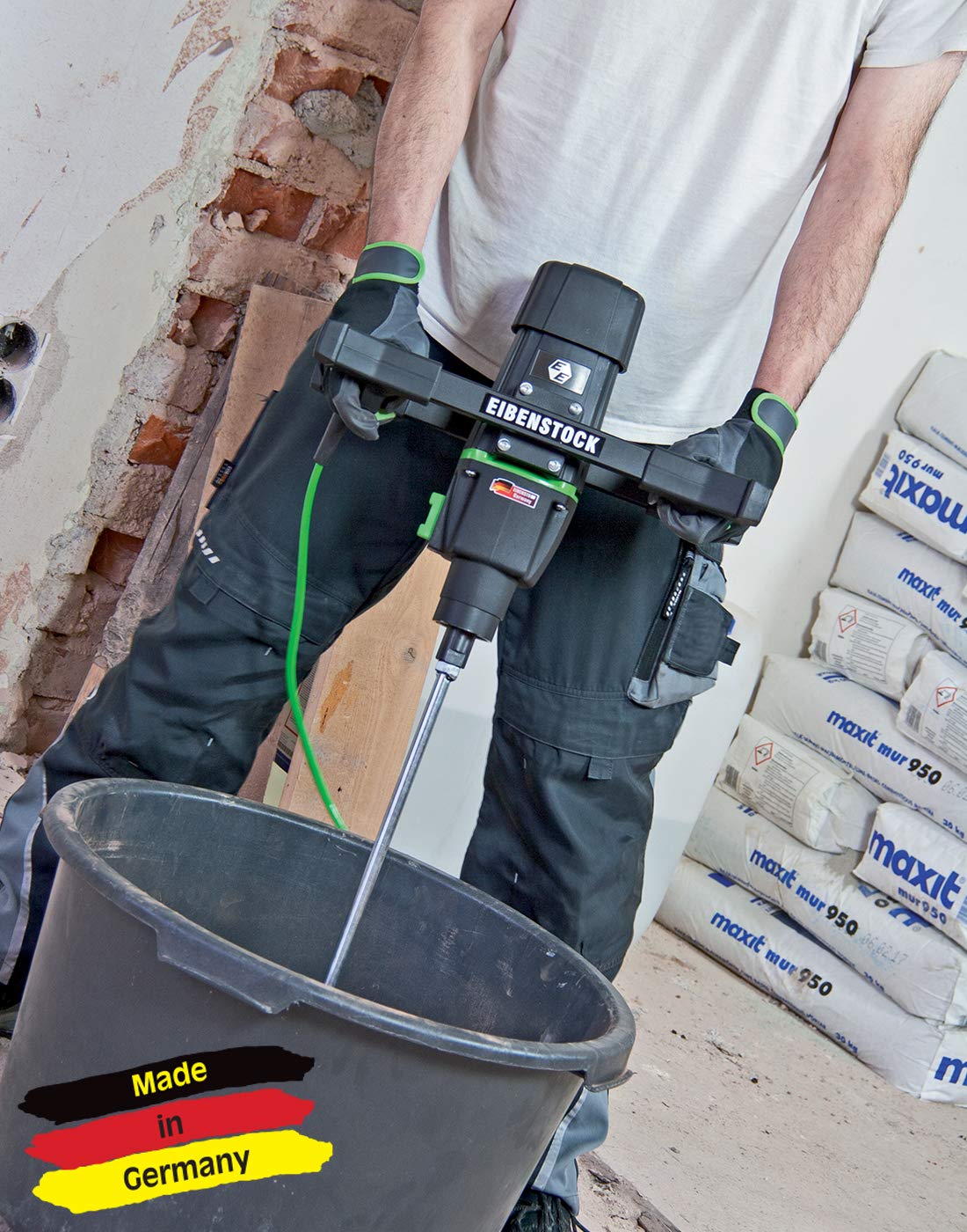 CS Unitec EHR 23/2.4 S Portable Hand-Held Electric Concrete Mixer Including MG 160 Paddle, 14.5 Amp, 110 VAC, 1,800 lb. per Hour