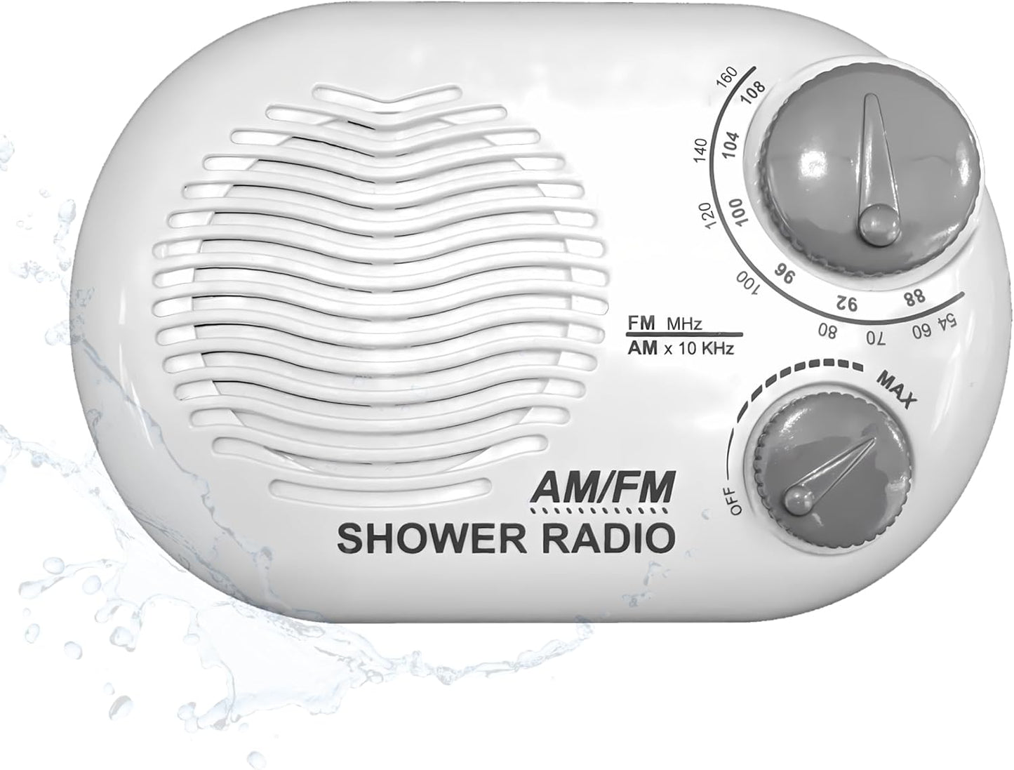 Shower Radio - Includes Carrying or Hanging Strap. Portable Design Perfect for Bathroom, Kitchen, and Outdoor. Built