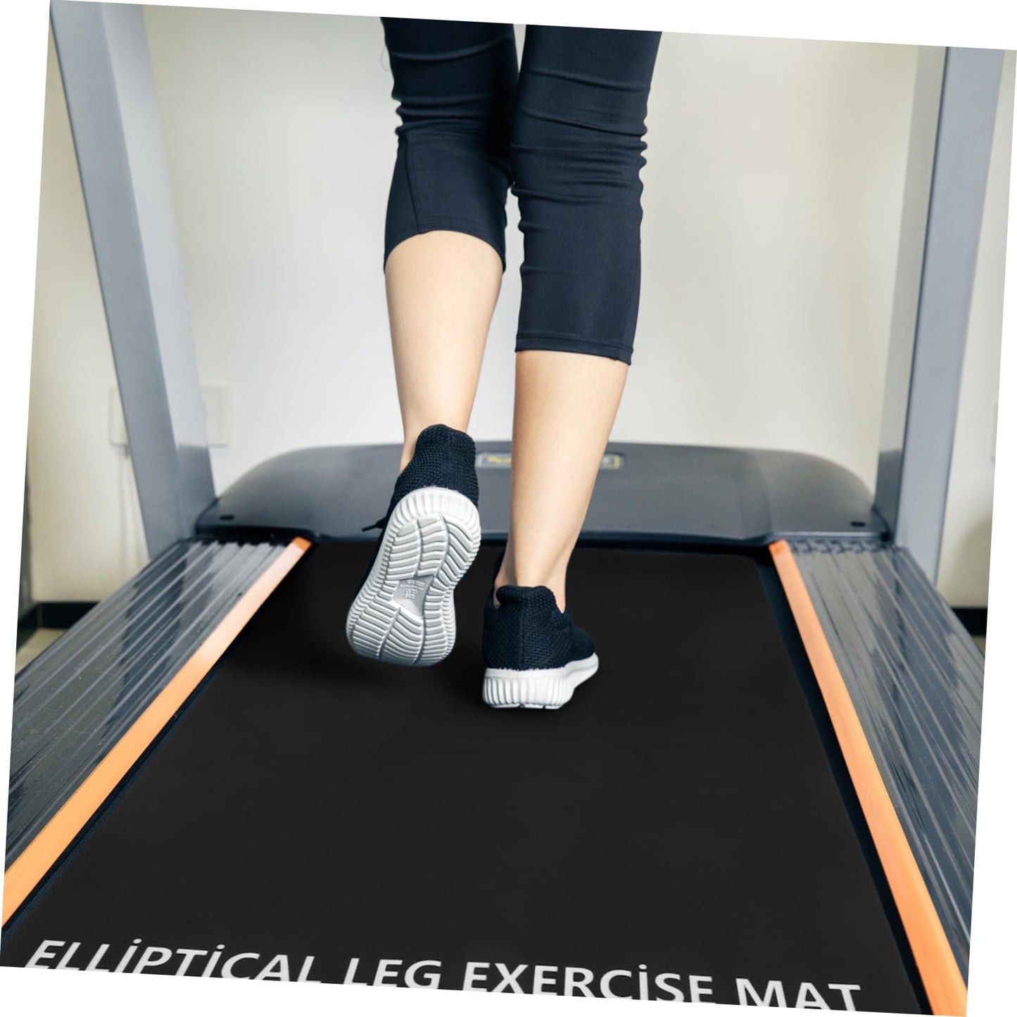 ifundom Non-Slip Shock-Absorbing Mat for Treadmills Vibration Dampening Floor Protector Black PU Exercise Equipment Mat for Home Gym
