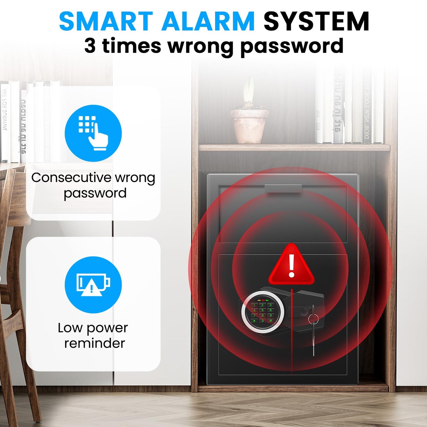 2.6 Cub Drop Safe for Business, Quick Place Safe with Drop Slot, Digital Backlit Combination Lock and Backup Key, Alarm & Mute System, Anti-theft Money Deposit Safes for Cash Slip Business Office Home