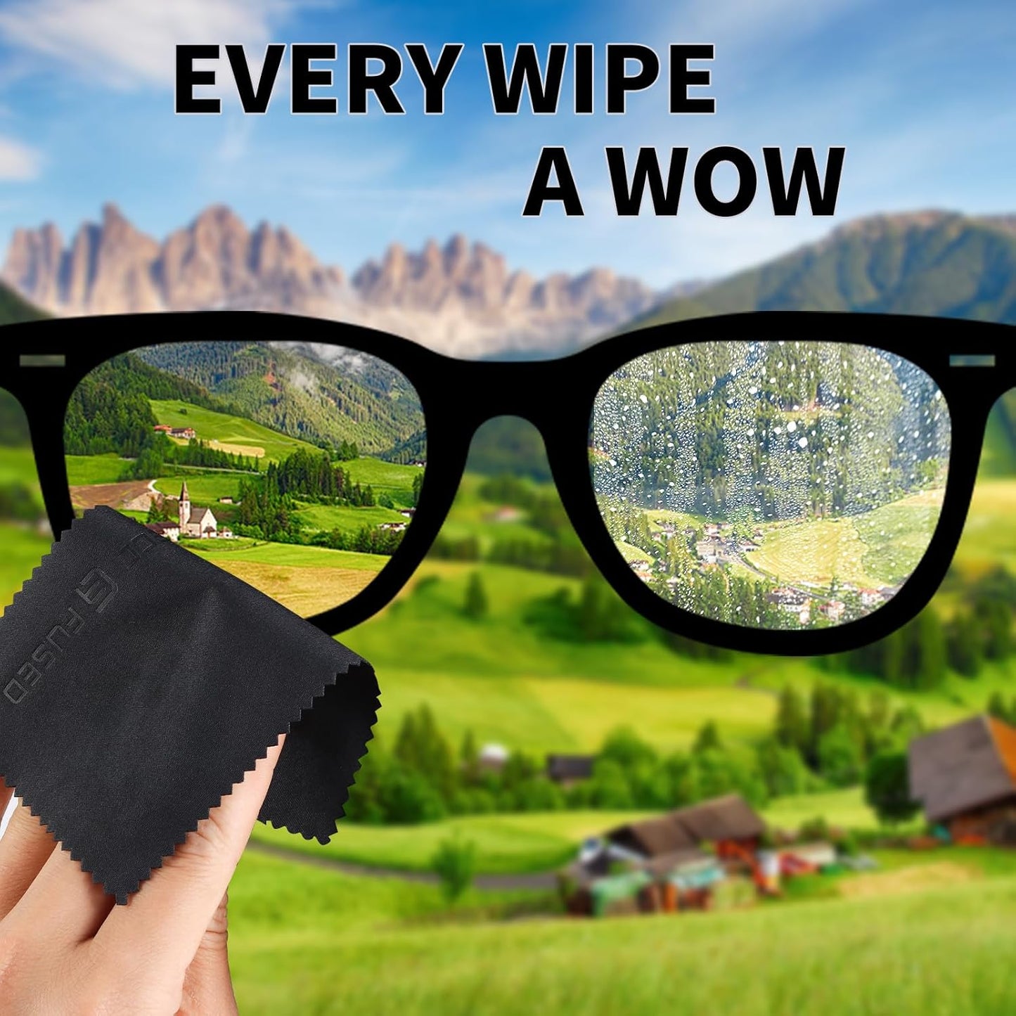 50 Pack (5.5 3 inches) Eco-Fused Microfiber Cleaning Cloths - - x for Cleaning Glasses, Spectacles, Camera Lenses