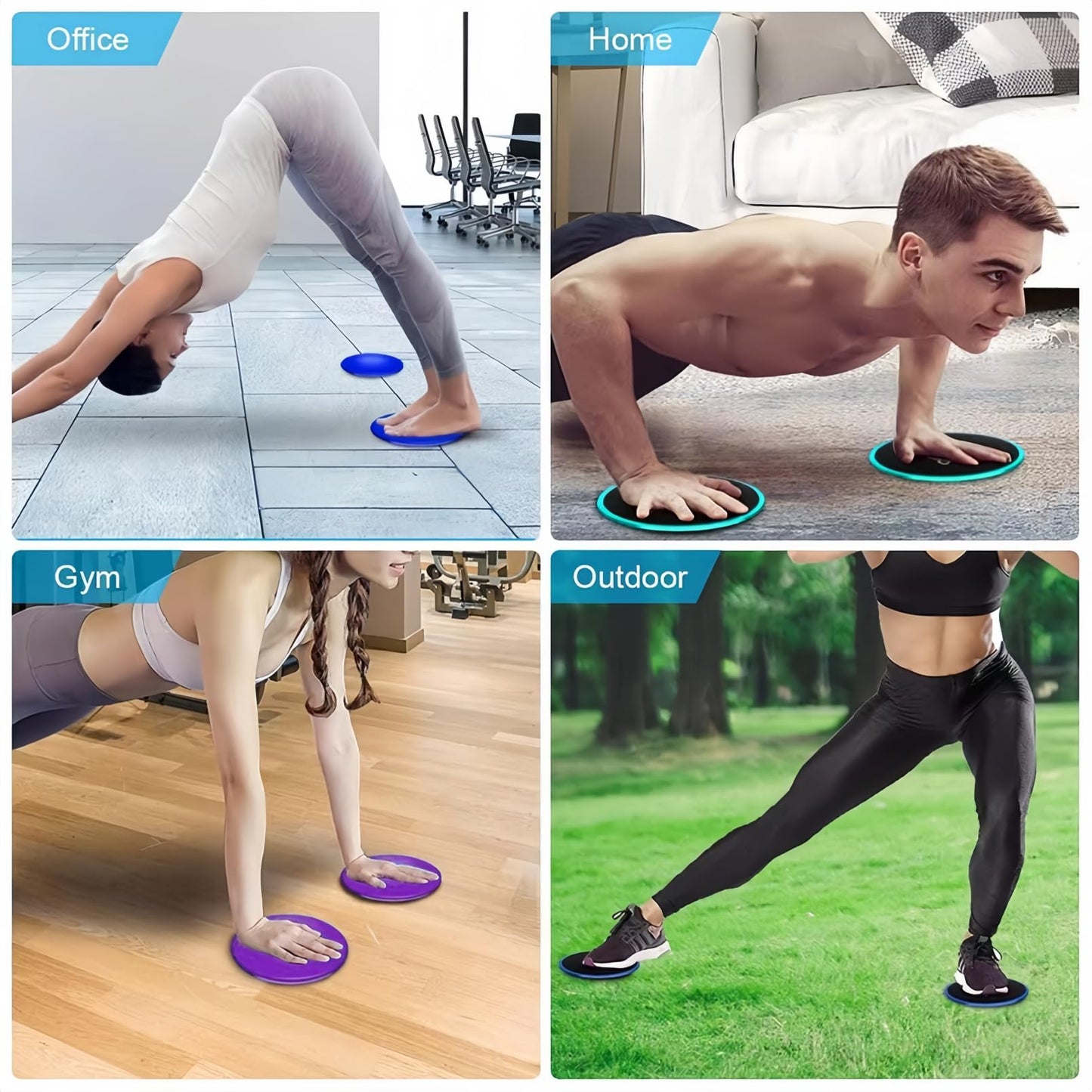 MBKHFLL Core Sliding Discs - Dual Sided Workout Sliders for Carpet & Hardwood Floor - Home Ab Pads Exercise Equipment Fitness Sliders for Women and Men (Purple)