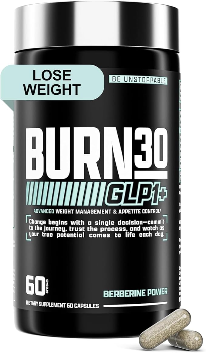 BURN30 GLP-1 Supplement - Super Berberine Weight Management Support GLP1 Naturally | Advanced Appetite Control & Metabolism Support with Clinically Studied Ingredients??| Stimulant Free