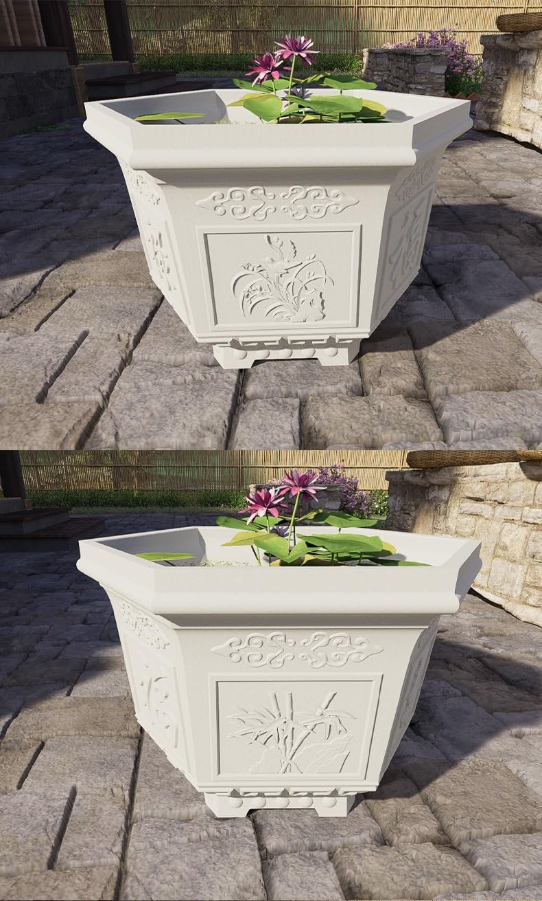 QIDOTSQ Large Concrete Planter Mold ABS Plastic Green Plant Flowerpot Mold Reusable DIY Succulent Planter Vase Making Mold for Outdoor Lawn Garden Decoration, Easy to Use(21.3 inch/54cm)