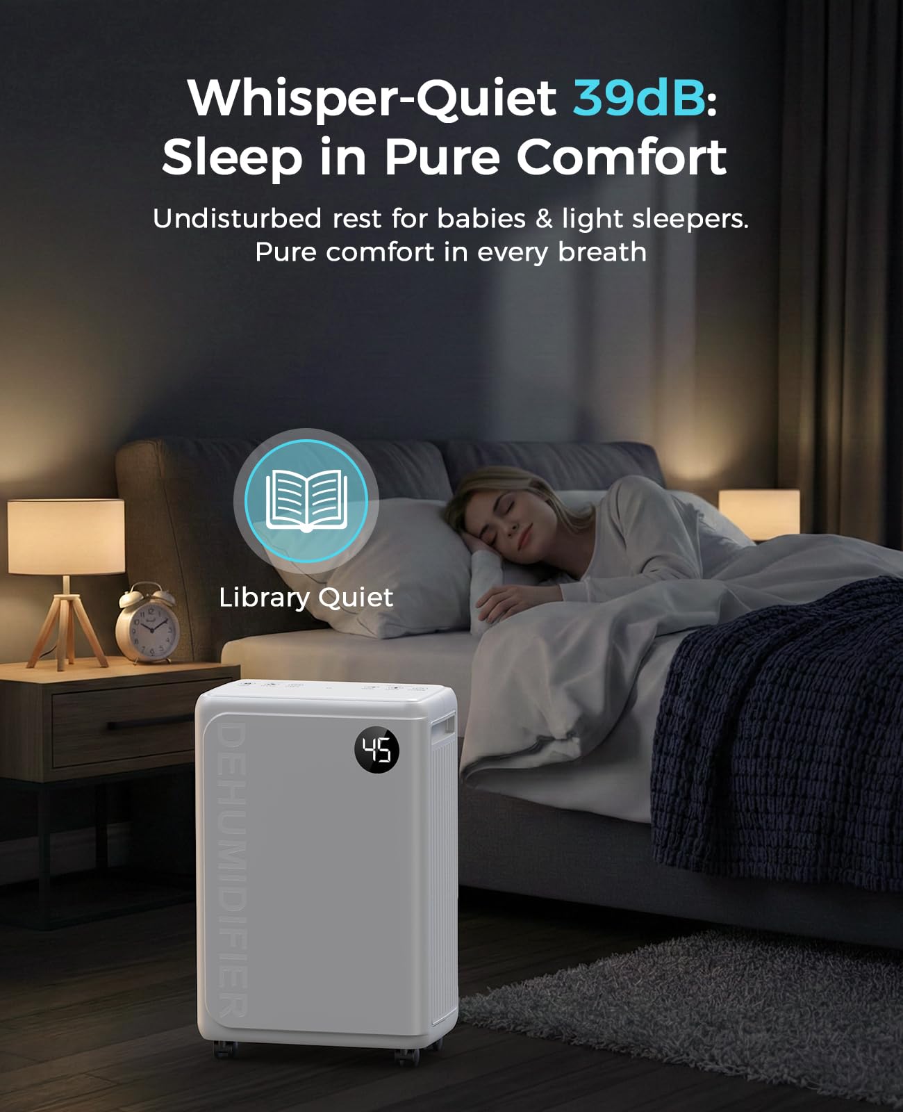 PLUSCENT 32 Pint Dehumidifier for Basement, 2500 sq.ft Dehumidifiers for Home with Drain Hose, 3 Modes, Auto Defrost, 24H Timer, Quiet Smart Humidity Control for Large Room, Bedroom, Bathroom, RV