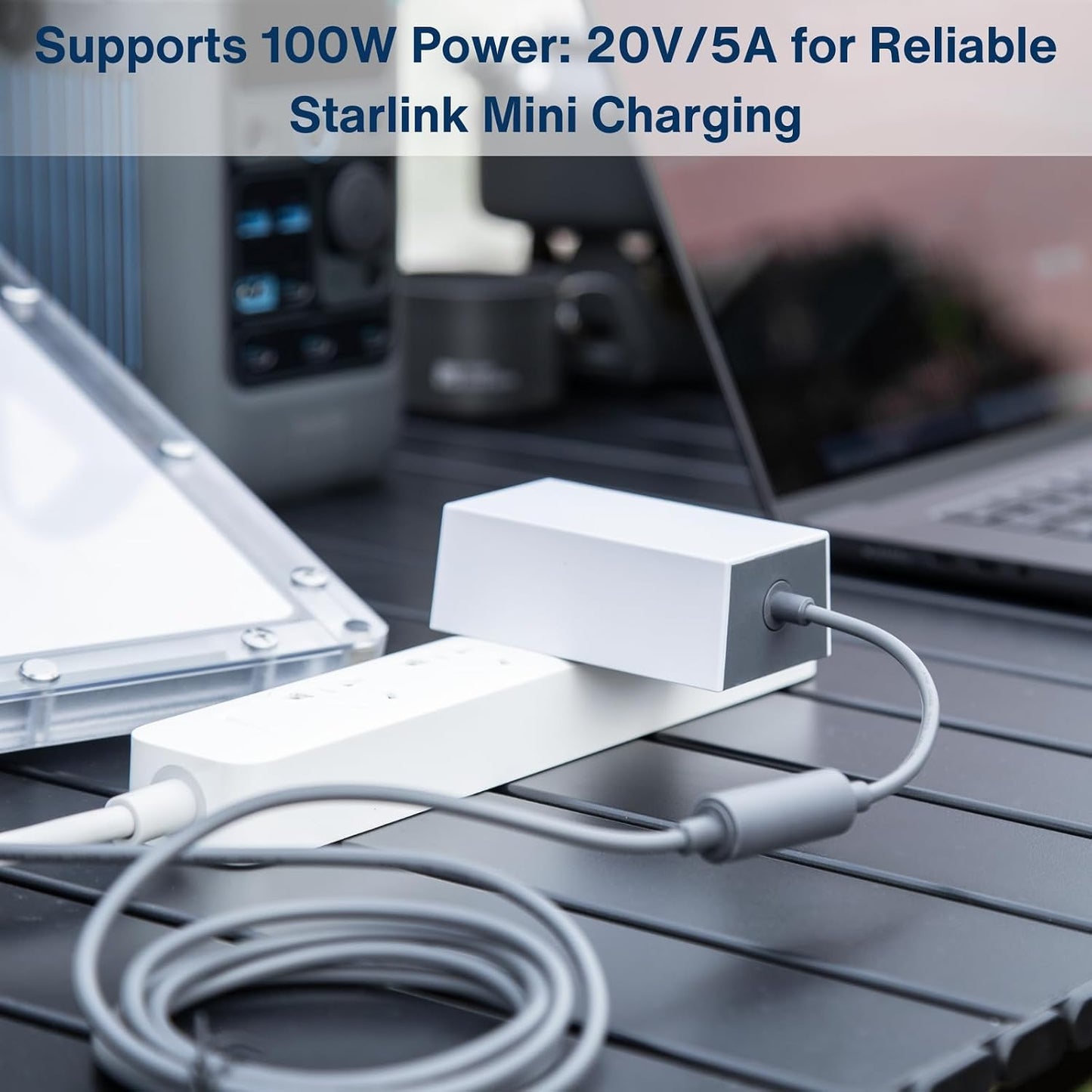 Steinwhale 100W 20V/5A DC Male to DC Female Power Adapter Cable for Starlink Mini, Support PD Input, Waterproof Barrel