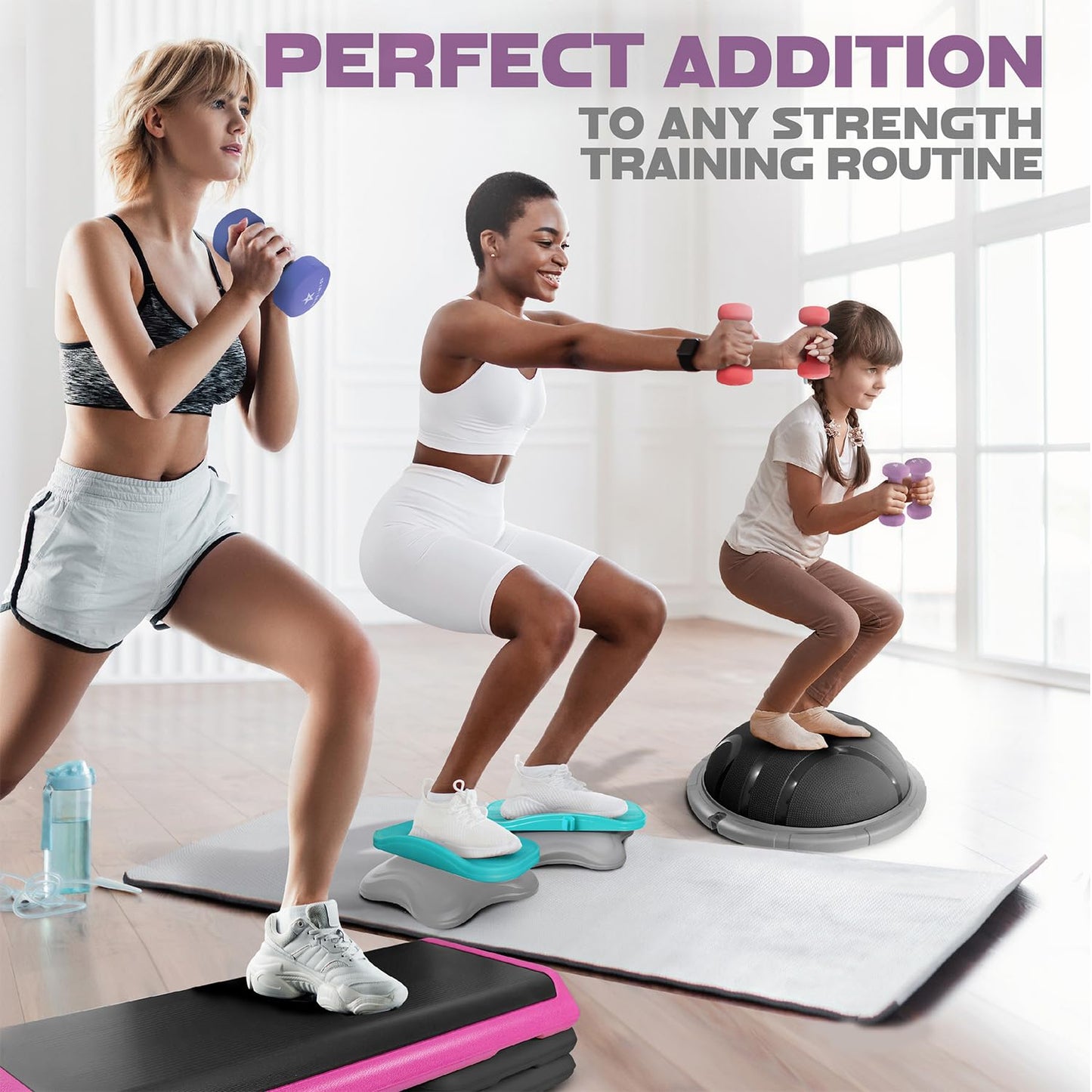 Yes4All Neoprene Coated Dumbbell Hand Weight Sets of 2 - Multiple Weight Options with 15 Colors, Anti-roll, Anti-Slip, Hexagon Shape, Purple, 2 lb Pair