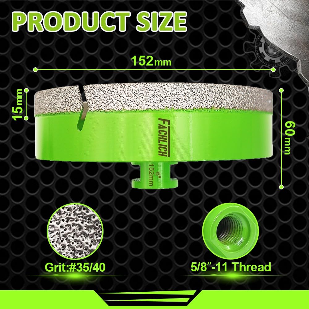 Tile Hole Saw Kit Diamond - (6/8/10/25/35/50/65mm Drill Bits+Finger Bit+Chamfer Bit+Adapter+Tile Blade) Diamond Hole Saw Kit for Porcelain Ceramic Marble Brick Granite,5/8"-11 Thread