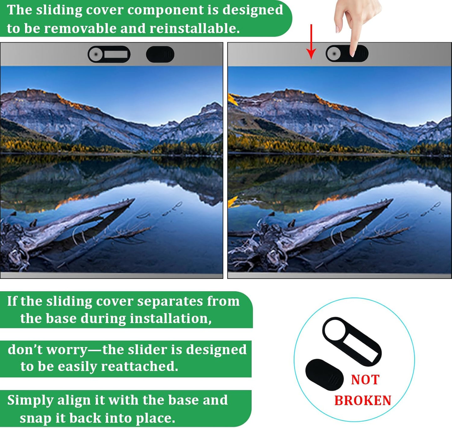 ZUCUCUC 9 Pack Laptop Camera Cover Slide, Camera Cover, Ultra Thin Webcam Cover Slide for Laptop, Desktop, PC, Tablet