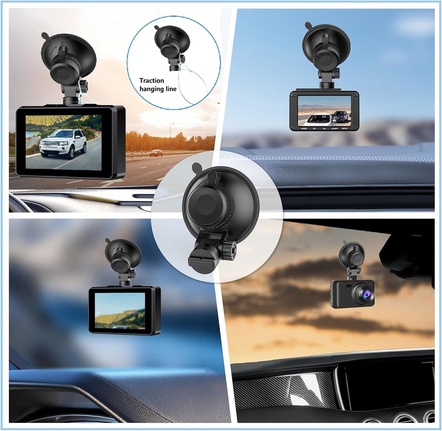 LIUFACAI R2-4K R2-4K 2 Sets Dash Cam Mount, Windshield Suction Cup Mounting Bracket, Suction Cup Bracket, Suitable
