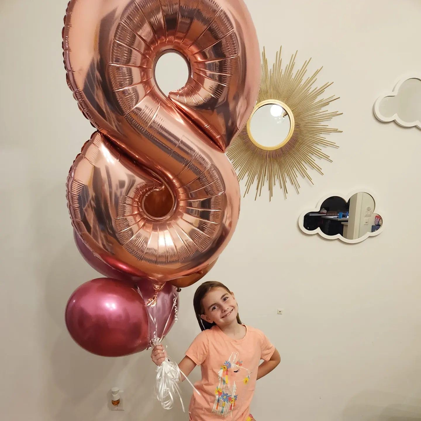 Rose Gold Number 18 Balloon - 40 Inch 18th Birthday Decoration for Women & Men