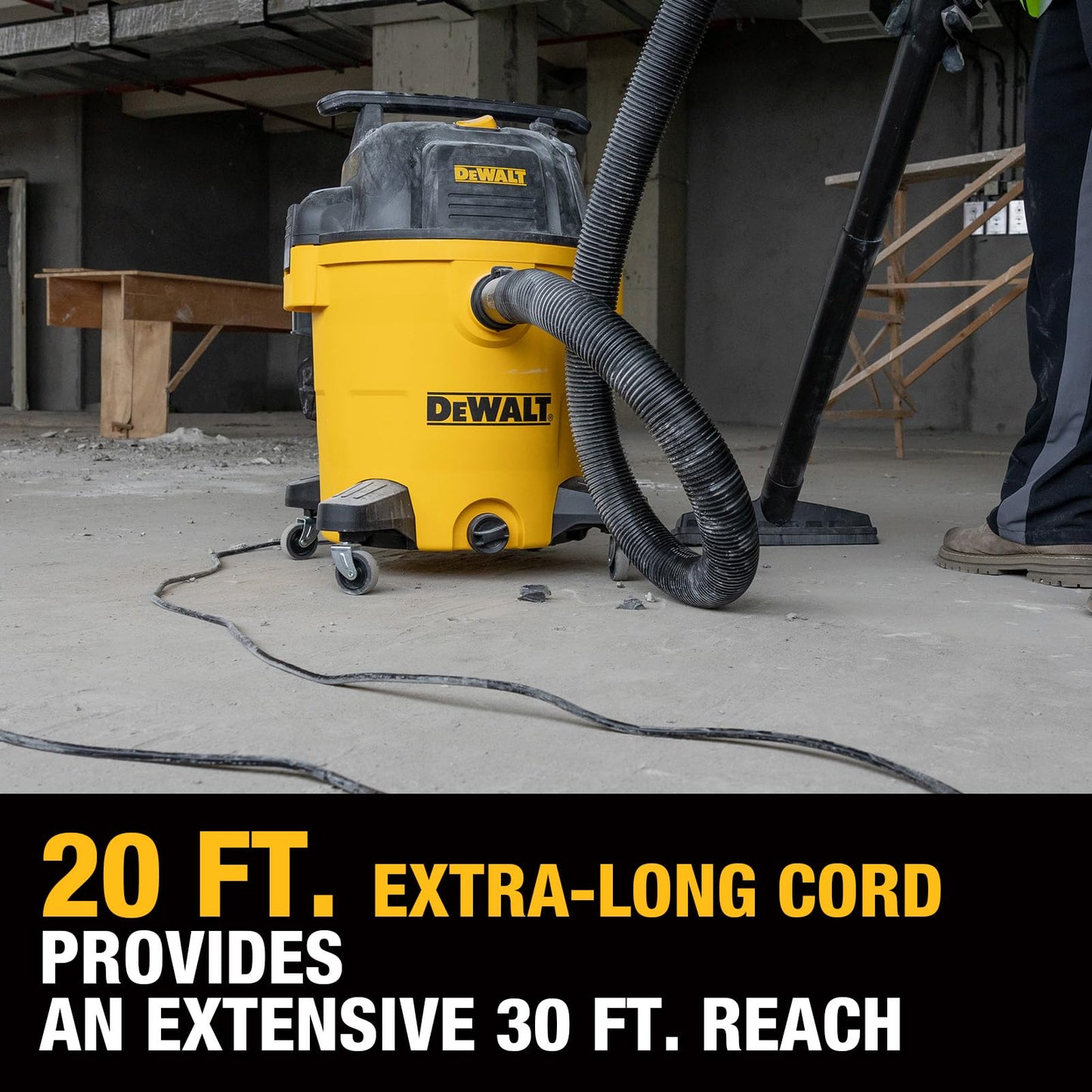 DEWALT 12 Gallon STEALTHSONIC Shop Vacuum Wet and Dry, 5.5 Peak HP Ultra Quiet Shop Vac with Powerful Suction, Wet Dry Vacuum Cleaner DXV12P-QTE with 6 Dust Bags for Jobsite, Garage, Workshop & Auto
