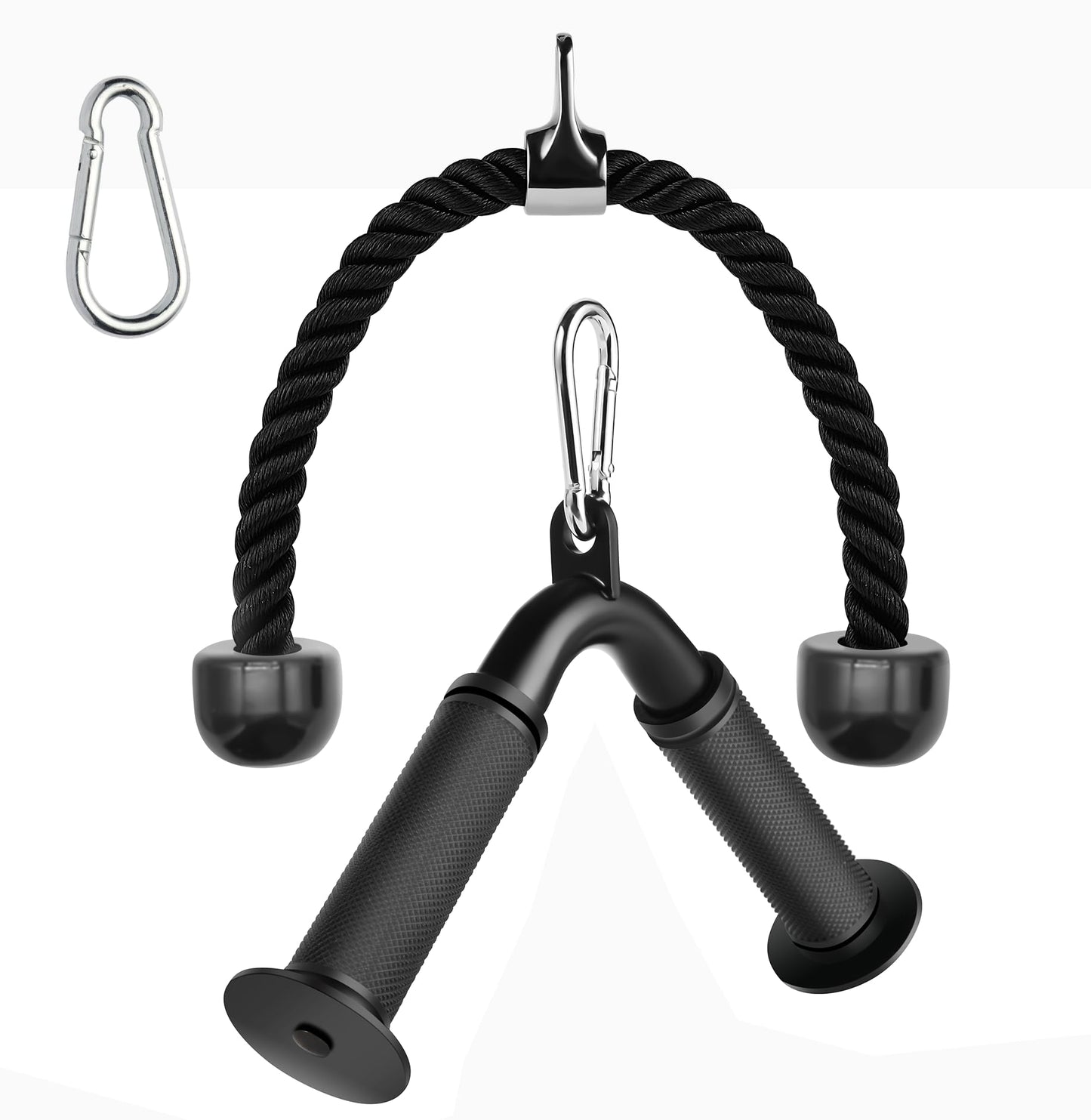 Lovind Tricep Pull Down Attachment,Bigger V Bar Attachment ,Tricep Rope Cable Machine Attachment, Cable Machine Accessories with Upgrated Grip for Home Gym Equipment (Tricep V Bar&Rope)