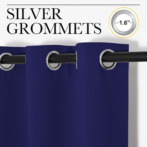 NICETOWN Navy Blue Blackout Curtains - Thermal Insulated 86-Inch Drapes for Large Windows | 2 Panels, 55" Wide