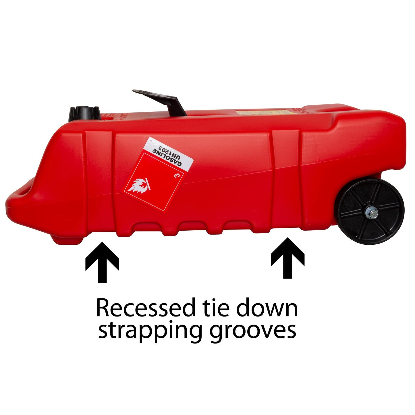 Scepter Duramax Flo ’N Go 14 Gallon Gas Caddy, 53 Liter Portable Fuel Tank and Fuel Transfer Pump with 10-Foot Hose for Lawn Mower, Farm, Marine, Commercial, and Home Use, Red