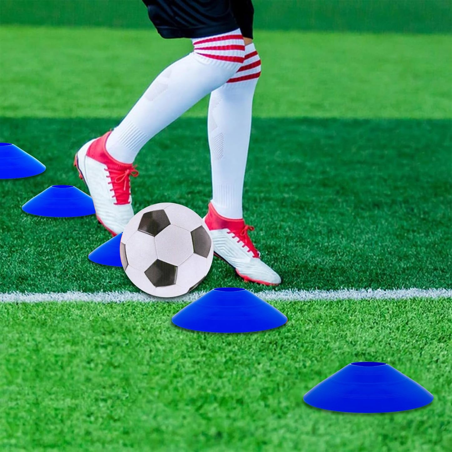 YEXEXINM Professional Agility Ladder Speed Training Equipment Set-20ft Agility Ladder,12 Soccer Cones, 4 Agility Hurdles, Running Parachute, Suitable for Soccer Football Basketball Training