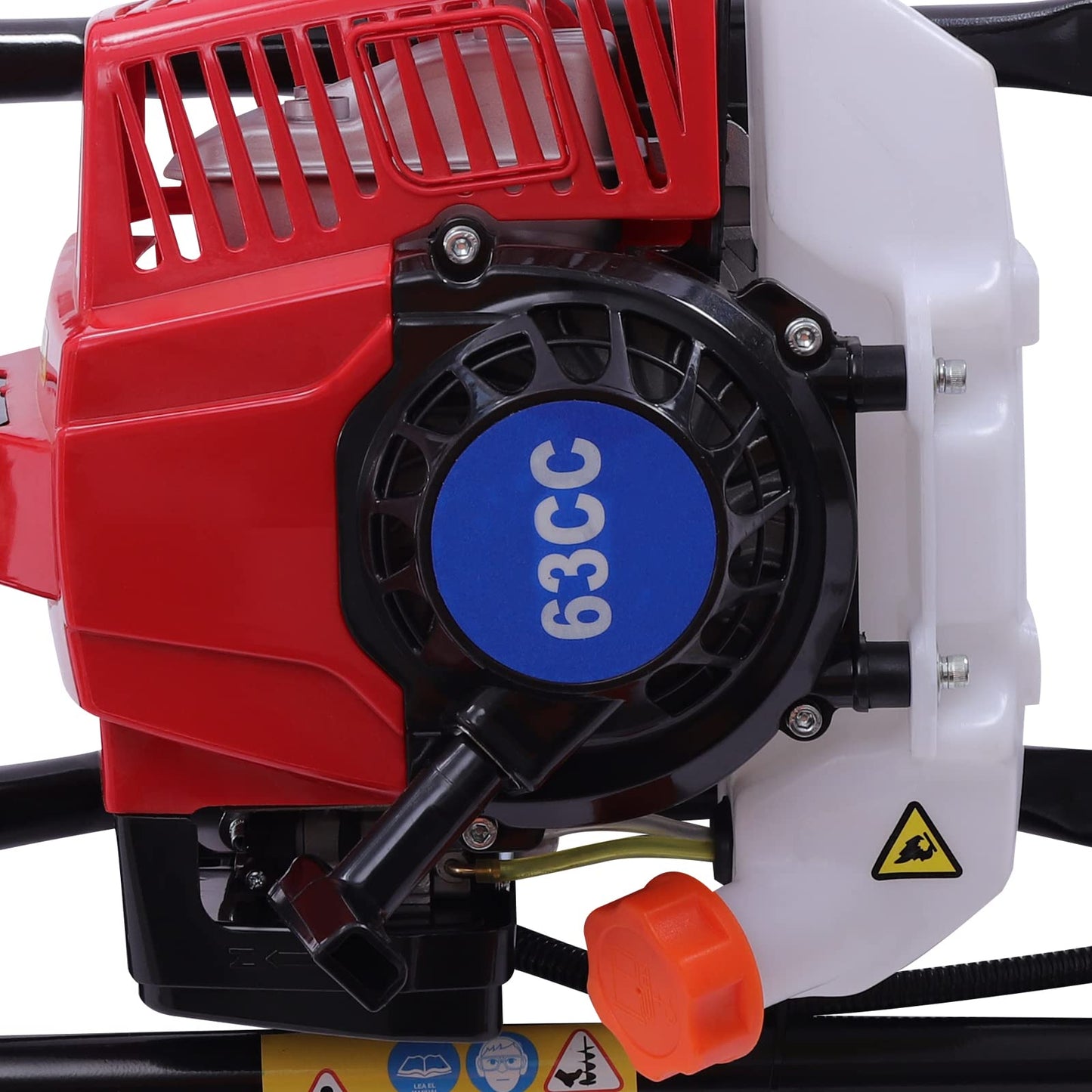 MRFIOJYDR Auger Post Hole Digger, Gas Powered Earth Post Hole Digger Post Holes Earth Digger Petrol Drill Borer Bulb Planting Drill Fence Hole Maker Machine (63CC 3HP 2.2KW Single Leaf)