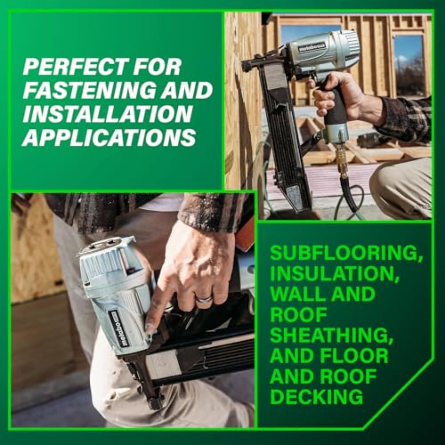 Metabo HPT ½-Inch Standard Crown Stapler | Pro Preferred Brand of Pneumatic Nailers | 16 Gauge | Accepts 3/4-Inch to 2-Inch Staples | Ideal for Insulation, Sheathing, & Subfloor Installation | N5010A
