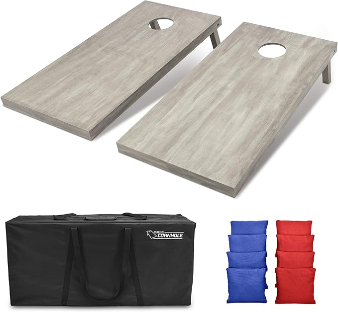 GoSports 4 ft x 2 ft Regulation Size Wooden Cornhole Boards Set - Includes Carrying Case and Bean Bags (Choose Your Colors) Over 100 Color Combinations
