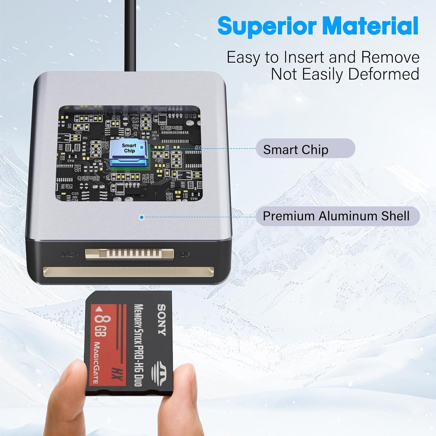 Veeloon 4-in-1 3.0 17/16, Multi OTG SD Card Reader, USB C USB Dual Connector Adapter Simultaneously Read SD MS CF TF