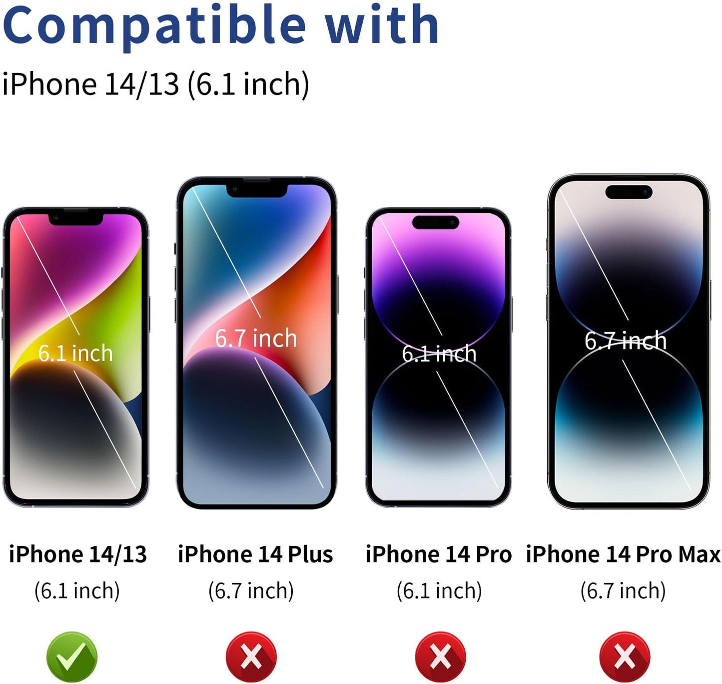 ACANDYA 14 13 14/13 6.1 inch for iPhone Case Wallet iPhone Case Clear with Credit Card Holder ID Card Slot Heavy Duty