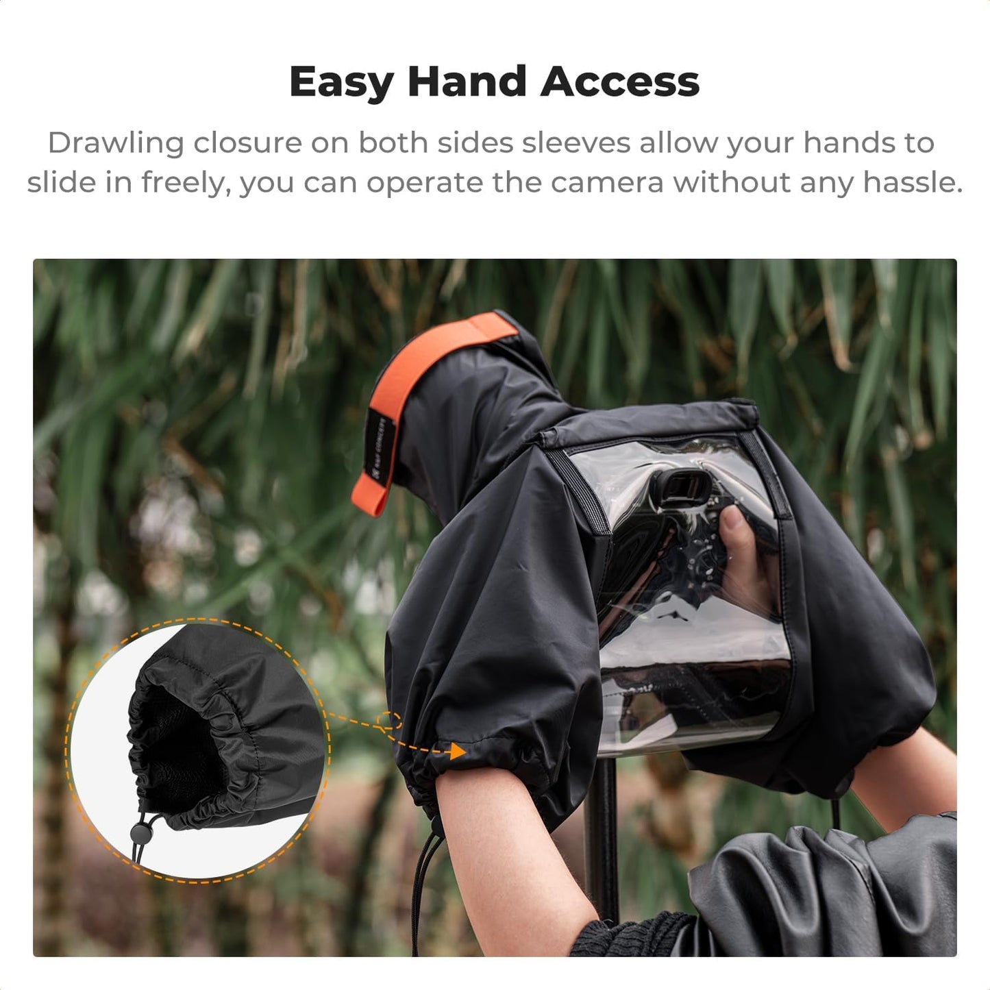 K&F CONCEPT Camera Rain Cover, Waterproof Camera Cover for Nikon Canon Sony DSLR/Mirrorless Cameras & Lenses