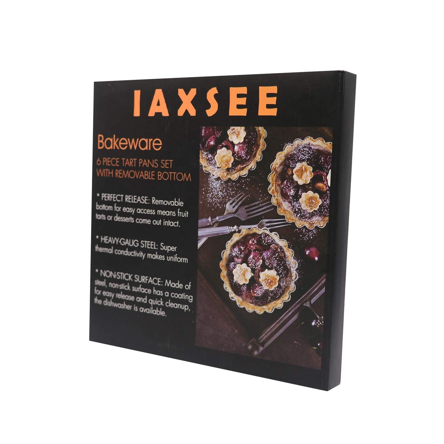 IAXSEE 10 Inch,9.5 inch and 4 Inch 4 Pack Round Tart Pan with Removable Bottom Quiche Pan Non-Stick Baking Dish Pan Carbon Steel Pie Tart for Kitchen Cooking Baking