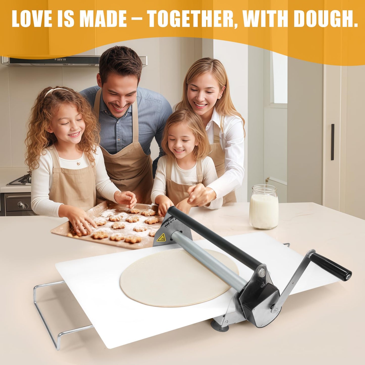 Folding Dough Rolling Machine with 2 Rolling Boards, Dough Sheeter Compact Manual Dough Sheeter Machine
