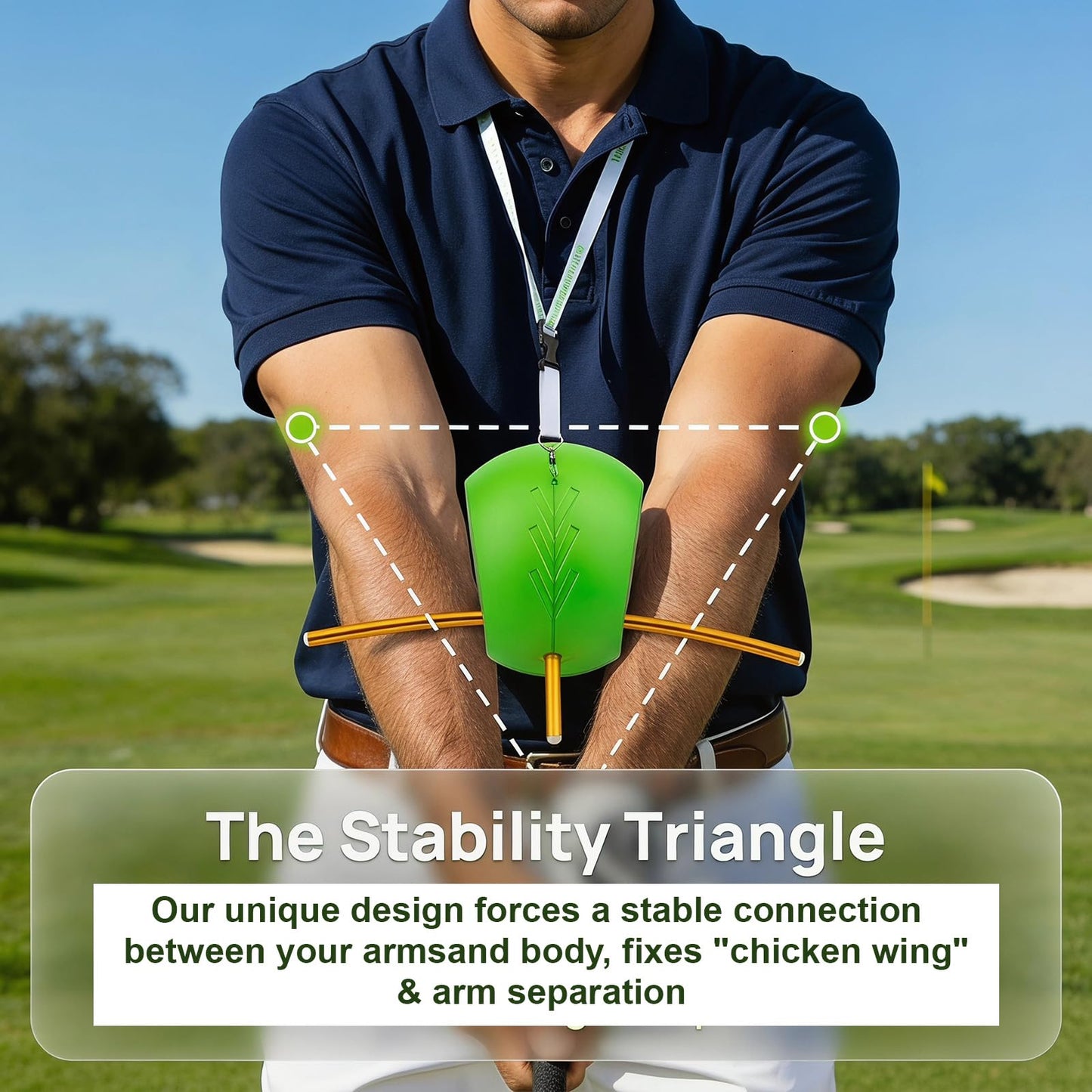 TabiLife Upgraded The Connector Golf Training Aid with 3 Alignment Rods, Golf Connector Ball for Visual Feedback Swing Posture Correction, Arm Connection Golf Swing Trainer
